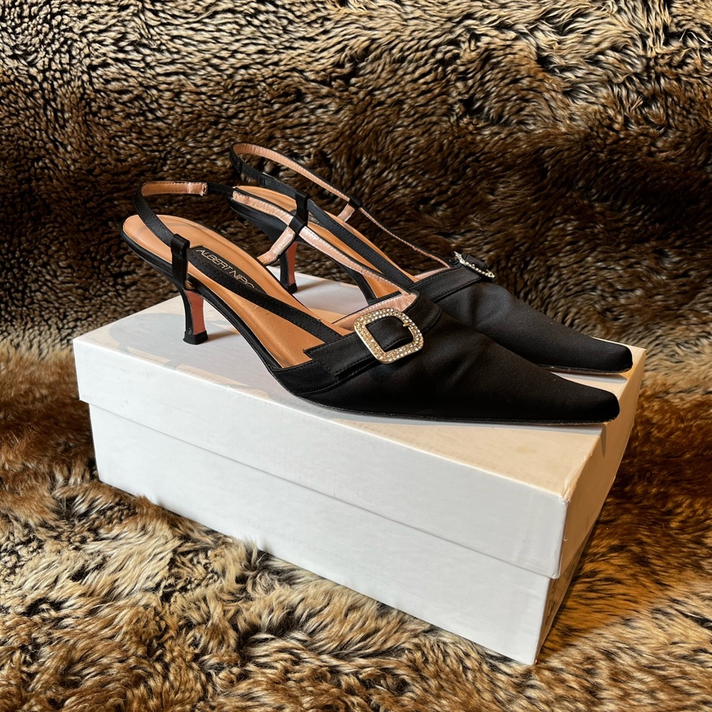 Albert Nipon Satin Evening Slingback Heel